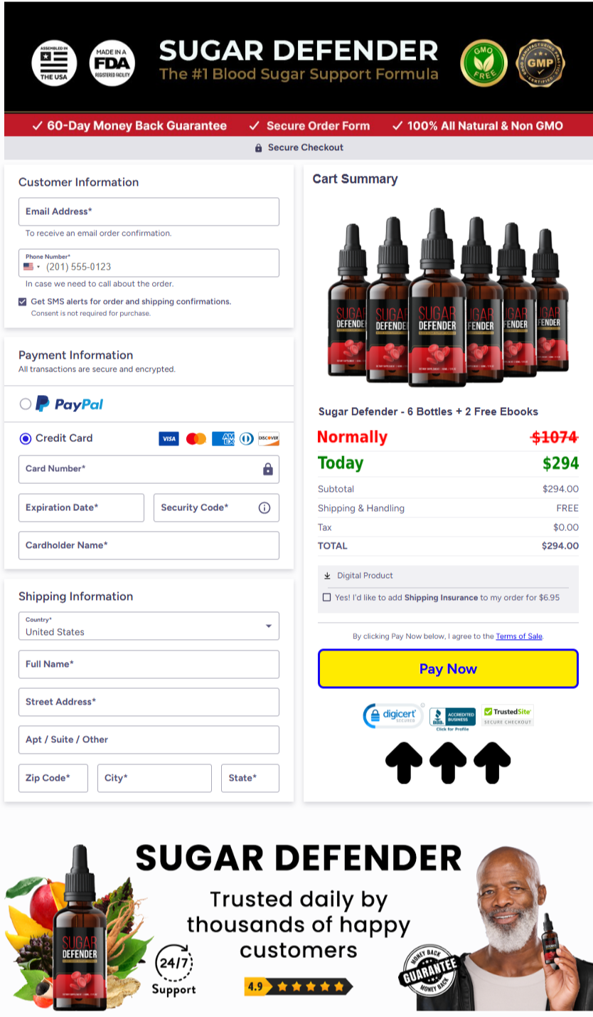 Sugar Defender Official Website Secure Order Page